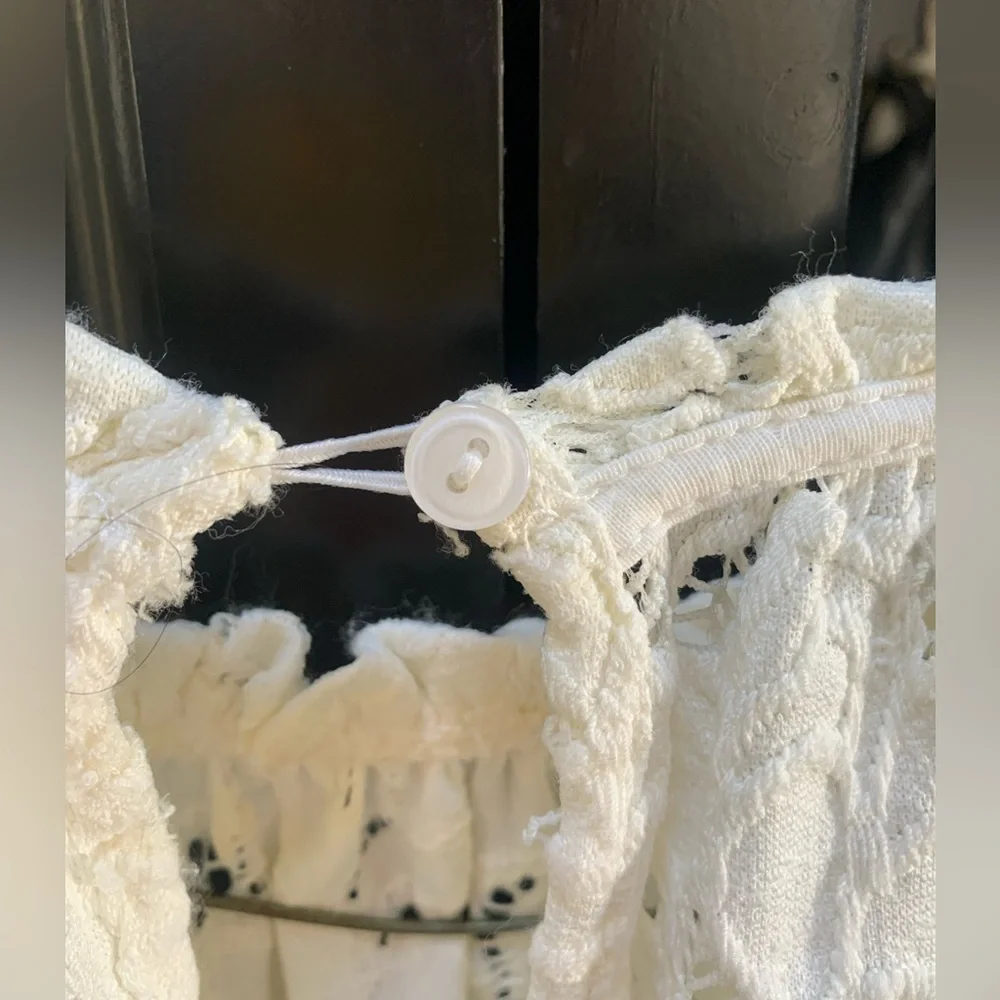 Free People off white lace blouse size XS
